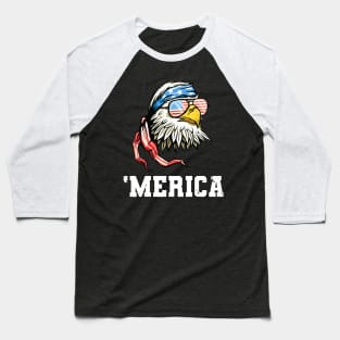 4th Of July Merica USA Flag Bald Eagle Patriotic Veteran Baseball T-Shirt